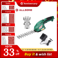 ALLSOME 7.2V 2 w 1 akumulatorowa elektryczna trawa nożyce do żywopłotu akumulator akumulator Hedger silnik ogród przenośne elektronarzędzia 1